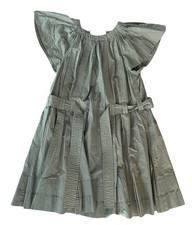 Ulla Johnson Women’s Cotton Midi Dress Olive Flutter Sleeve 2