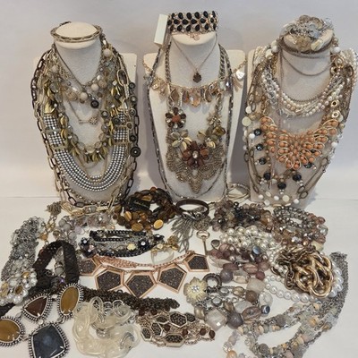 Large Lot of Signed Designer Costume Jewelry 42 Items 5.5 Lbs Cookie Lee Chico's