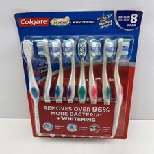 New Colgate Total  Whitening 360  Toothbrush Medium Full Head 8-Pack