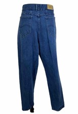 Vintage Lee Jeans 16 Med Blue Denim High-Rise Tapered Leg Zip Fly Mom