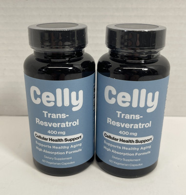 lot of 2  Celly Trans-resveratrol 400mg | Longevity Supplement For Healthy 10/26
