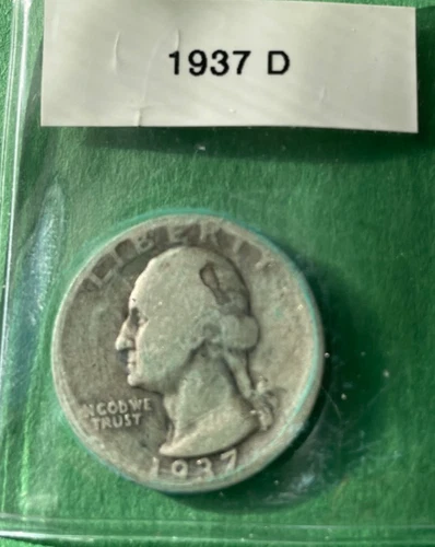 1937-d Silver Quarter very rare g-vg quality
