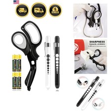 3 Pack Penlight Medical Scissors- One 8 Inches Patented Trauma Shears Two L...