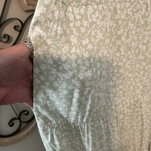 J.CREW $118 Tiered Midi Ditsy Floral Sage White Sz XL - Picture 2 of 13