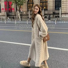 Women Cardigan Thickened Pring Autumn V-neck Jacket Female Loose Simple Leisure