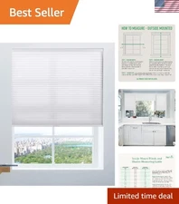 Cellular Shade Light Filtering White Cordless 34x60 Inches for Indoor Window