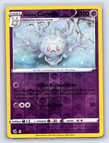 Galarian Cursola 118/264 Fusion Strike Reverse Holo Pokemon Near Mint