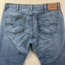 Levis Jeans 527 Bootcut Mens 40x30 Blue Whiskered Cowboy Western Casual Faded