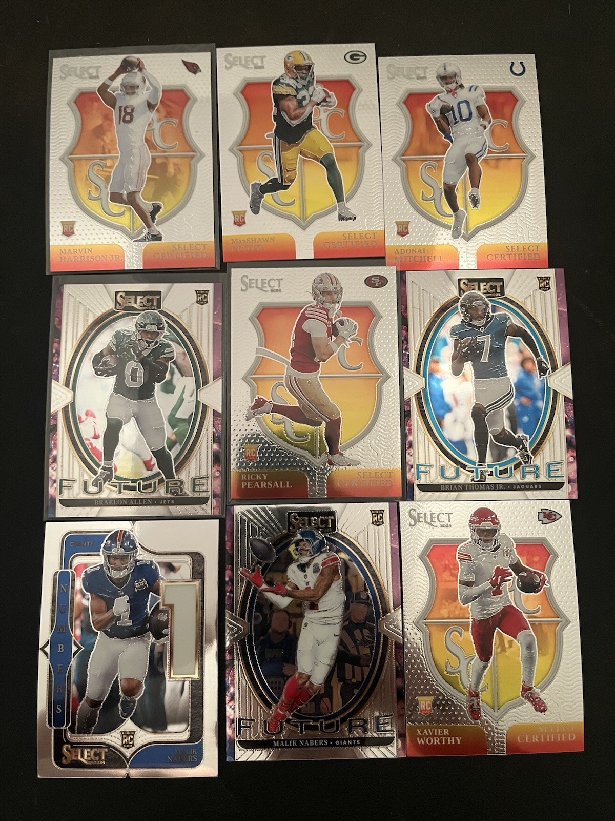 2024 NFL Panini Select Inserts Rookie Lot (9) RC