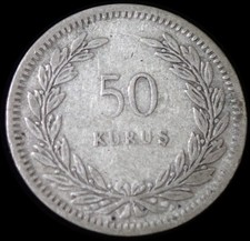 Türkei 50 Kurus 1947 Silbermünze WCA B718