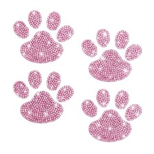 4PCS Crystal Car Decoration Stickers, Bling Rhinestone Dog Paw Print, Waterpr...