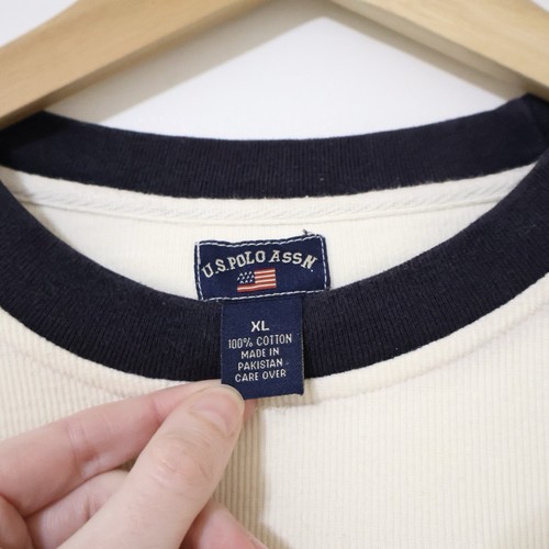 Vintage US Polo Assn Ribbed Thermal Long Sleeve Shirt Size XL 90s y2k Streetwear - Bild 3 von 14