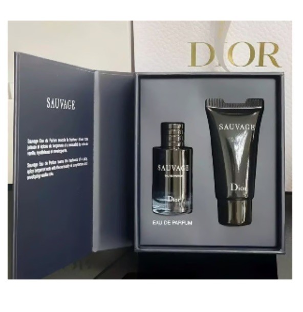 SAUVAGE Dior Men's Eau de Parfum 10 ML Splash + Shower Gel Mini 20