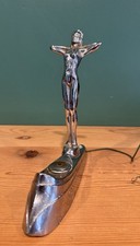 Vintage Chrome Nude Woman Hood Ornament Mascot With Light Vintage Chrome Nude Woman Hood Ornament Mascot With Light