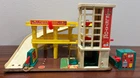 Vintage Fisher-Price Parking Ramp Service Center #930 1970s Playset Garage Works