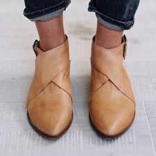 Free People Bryce Wrap Mule Tan Leather EU 38 US 7.5 Made in Spain