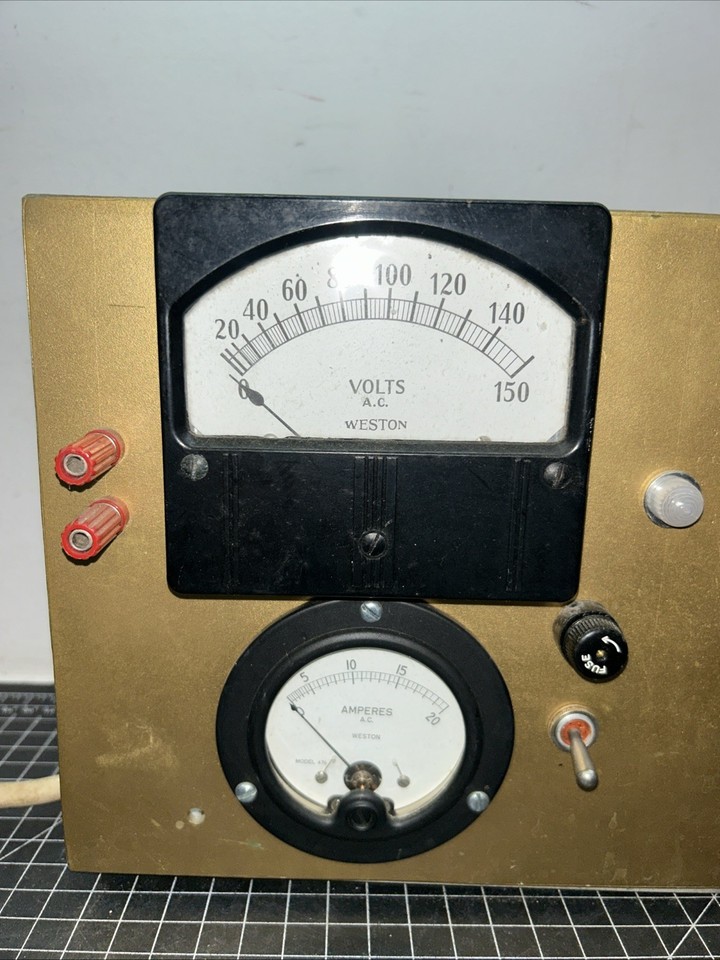 Vintage Homemade Powerstat Variac with Weston Amp and Voltage Meters | eBay
