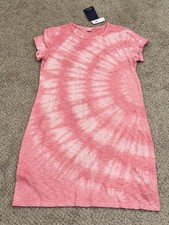 NWT GAP Pink Tie Dye Pocket T-Shirt Dress Medium Tall | Boho Festival Cottage