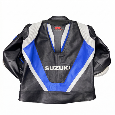 suzuki motorbike leather jacket racing cowhide motorcycle