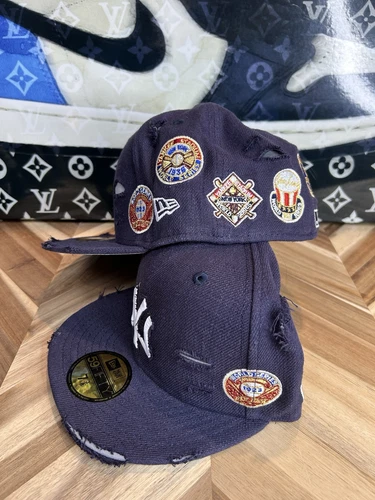 Chapeau patch Myfitteds denim vieilli New Era ajusté rare 7 3/8 épuisé suprême