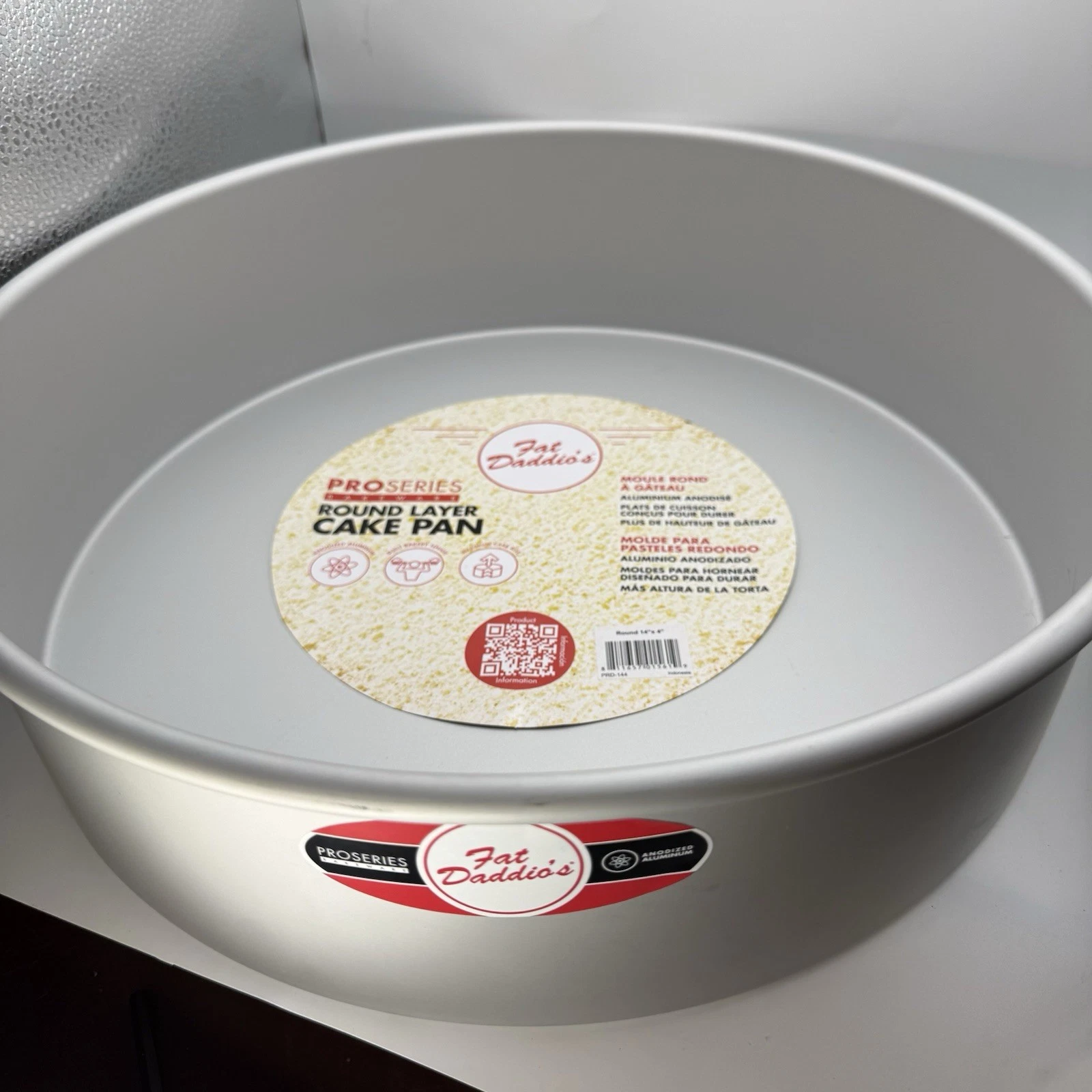 Fat Daddio PRD-144 Round Cake Pan Huge Bottom Layer Tier 14x 4 Silver Baker New