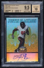 2012 Leaf Valiant Yellow 6/10 Justin Blackmon #JB2 BGS 9.5 GEM MINT Auto 14gy