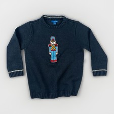 Kids Christmas Sweater Holiday Nutcracker Boys Girls Sz 6 Toy Soldier Green Dog