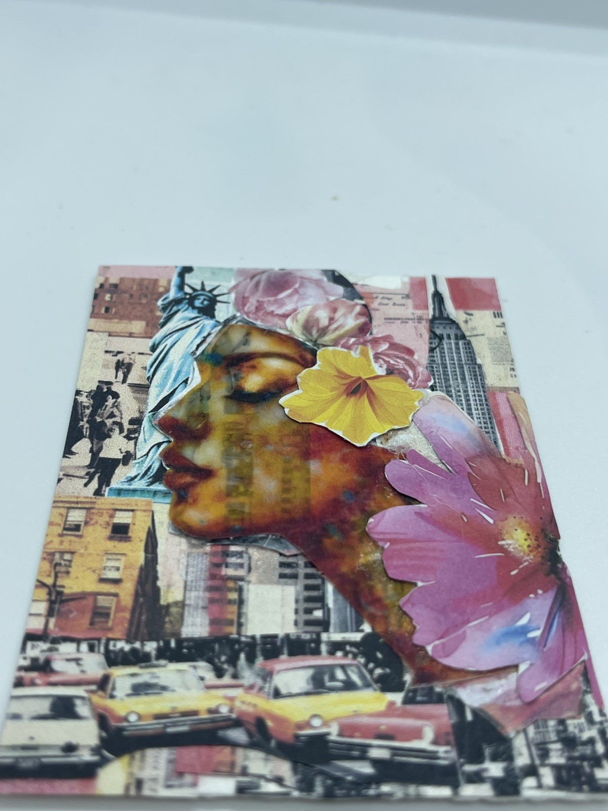 ACEO Original Mixed Media – Floral Crown Portraits #101– ATC by Tehillah