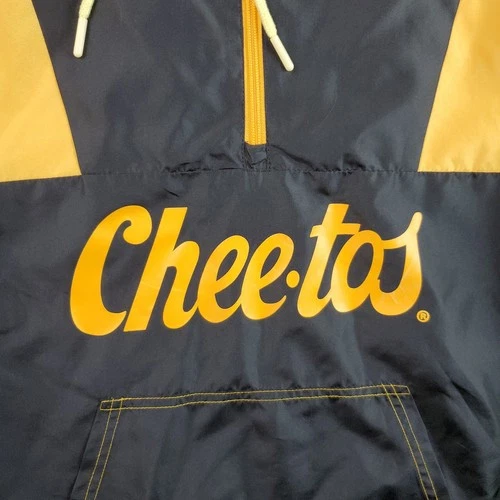 Cheetos Jacket Mens L Black Windbreaker 1/4 Zip Pullover Hooded Chester Cheetah image 5