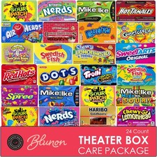 Paquete variado de dulces de cine - 24 cajas grandes - Paquete de regalo a granel