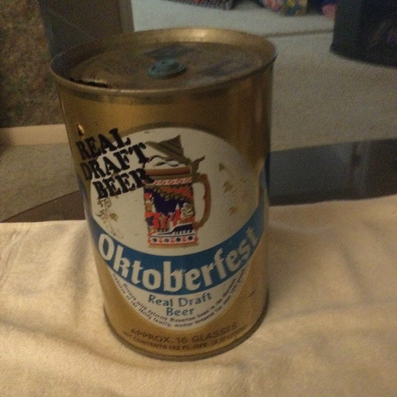 Lg. 132ounce (3.77 Liters) ,Oktoberfest Real Draft Beer can, Approx 16 Glasses