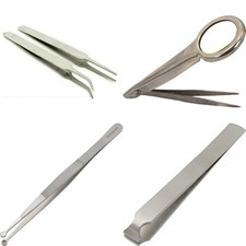 Jewelry Beading Tweezers Set Curved  Straight Tips Crafts Tool