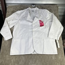 Med-Man Short Sleeve Pharmacist Lab Coat Jacket Adult 2XL White Buttons Pockets