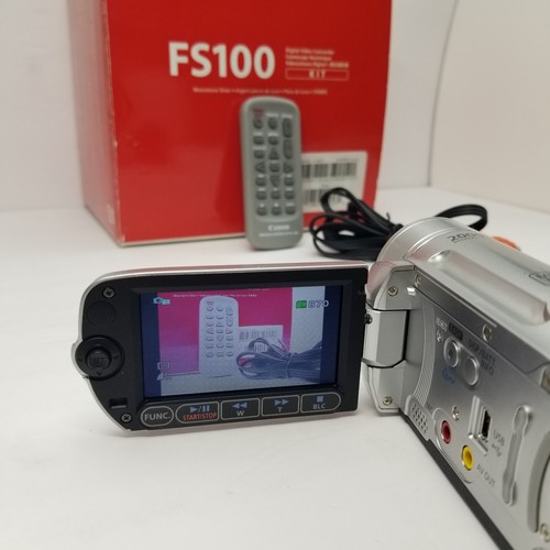 Canon FS100 Digital Video Camcorder 48x/2000x Zoom W/Box Power Cord Remote +More - Picture 2 of 22