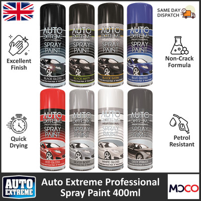Auto Extreme Sprühfarbe Auto Glanz Matt Satin Grundierung Holz Metall Kunststoff 400ml