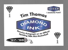 1997-1998 Fleer Diamond Ink Century Club Auto Mini Basketball Tim Thomas