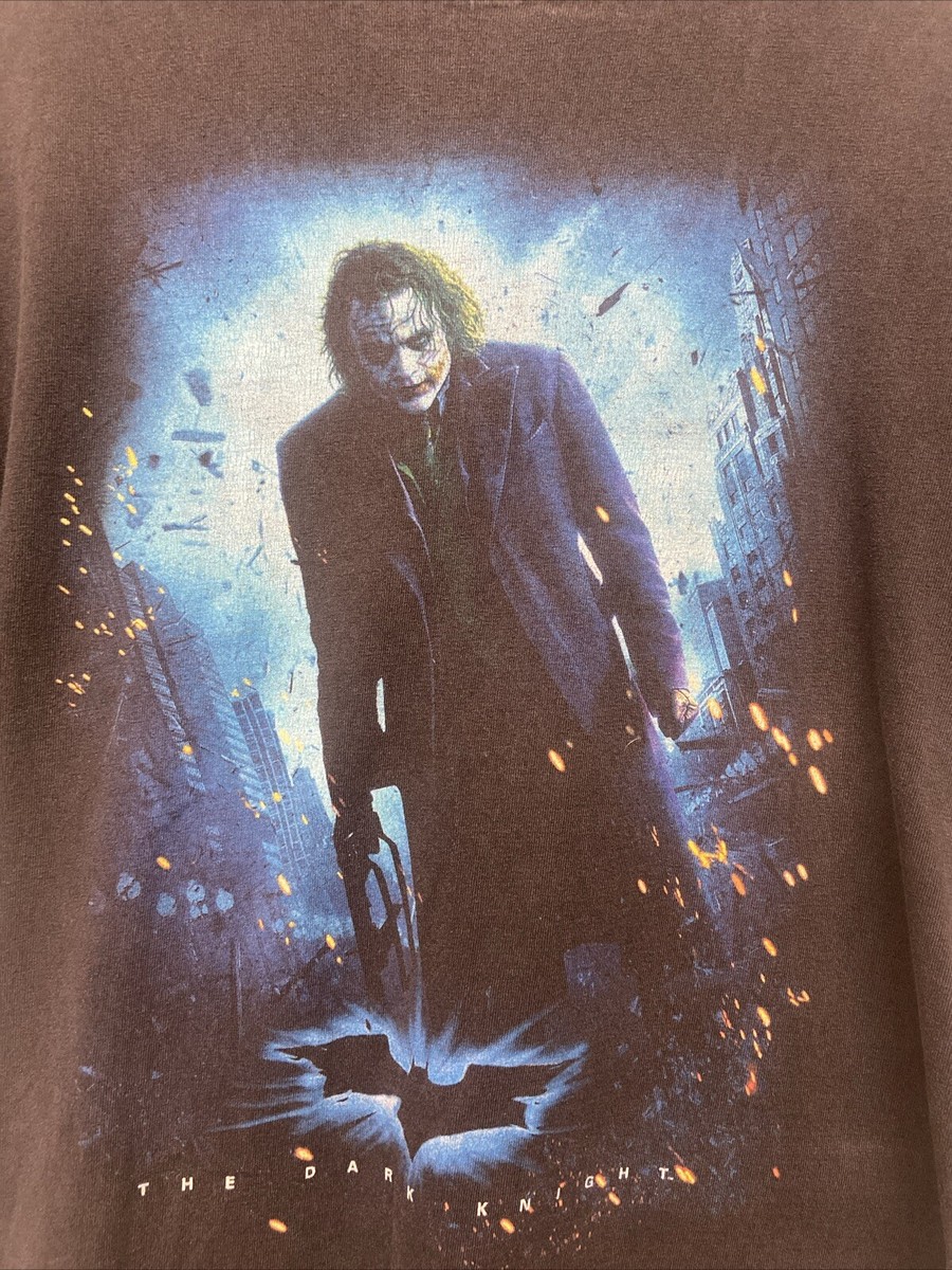 Vintage The Dark Knight Joker Large T-Shirt Movie Promo Graphic