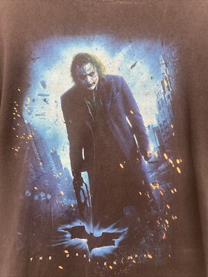 Vintage The Dark Knight Joker Large T-Shirt Movie Promo Graphic