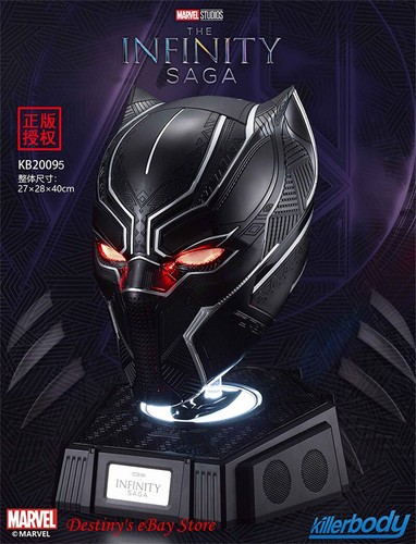 1:1 Black Panther Eyes Light Cosplay Props Full Face Mask Base Wearable Helmet - Picture 3 of 15
