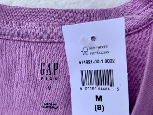 New GAP Kid’s DANCE GYMNASTICS Graphic T-Shirt Lavender Purple HEART Medium 8 - Picture 7 of 7