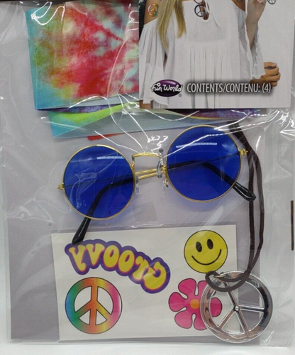 Kit Disfraz Halloween Flor Niño Hippie Años 60 Accesorios / Nuevo - Imagen 3 de 4