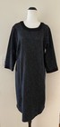 <!--F#f_0-->Black Pepper Black Herringbone Knit Dress Size 16<!--F/-->