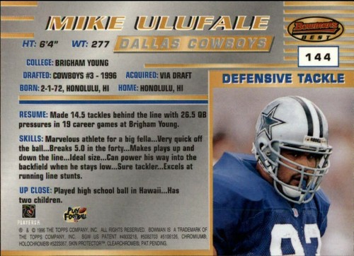 1996 Bowman's Best Football  *COMPLETE YOUR SET*  Pick From List - Picture 286 of 356