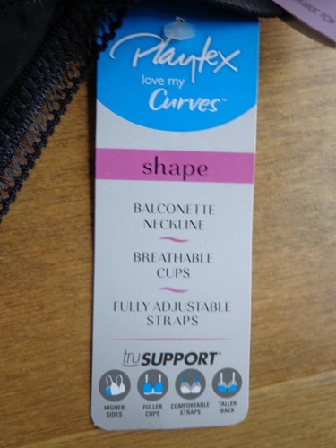 Sujetador con forma de alambre PLAYTEX para mujer nuevo con etiquetas talla 40C negro sin forrar - Imagen 2 de 7