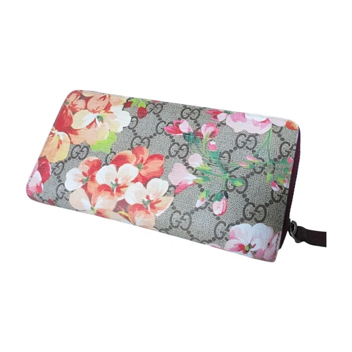 Gucci GG Blooms Floral Supreme Zip Around Wallet Pink Beige Used - Picture 2 of 8