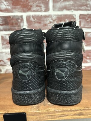 Puma Sky II High Size 7.5 Shoes Black White Strap Athletic Classic