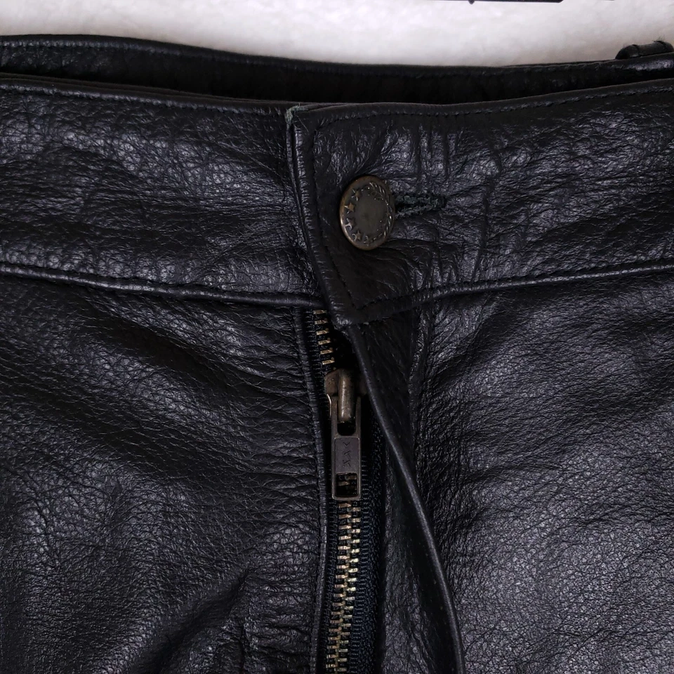 Pantalón de cuero Bikers Dream años 90 44x31 motocicleta motociclista resistente cremallera lateral Harley Foto 4 de 4