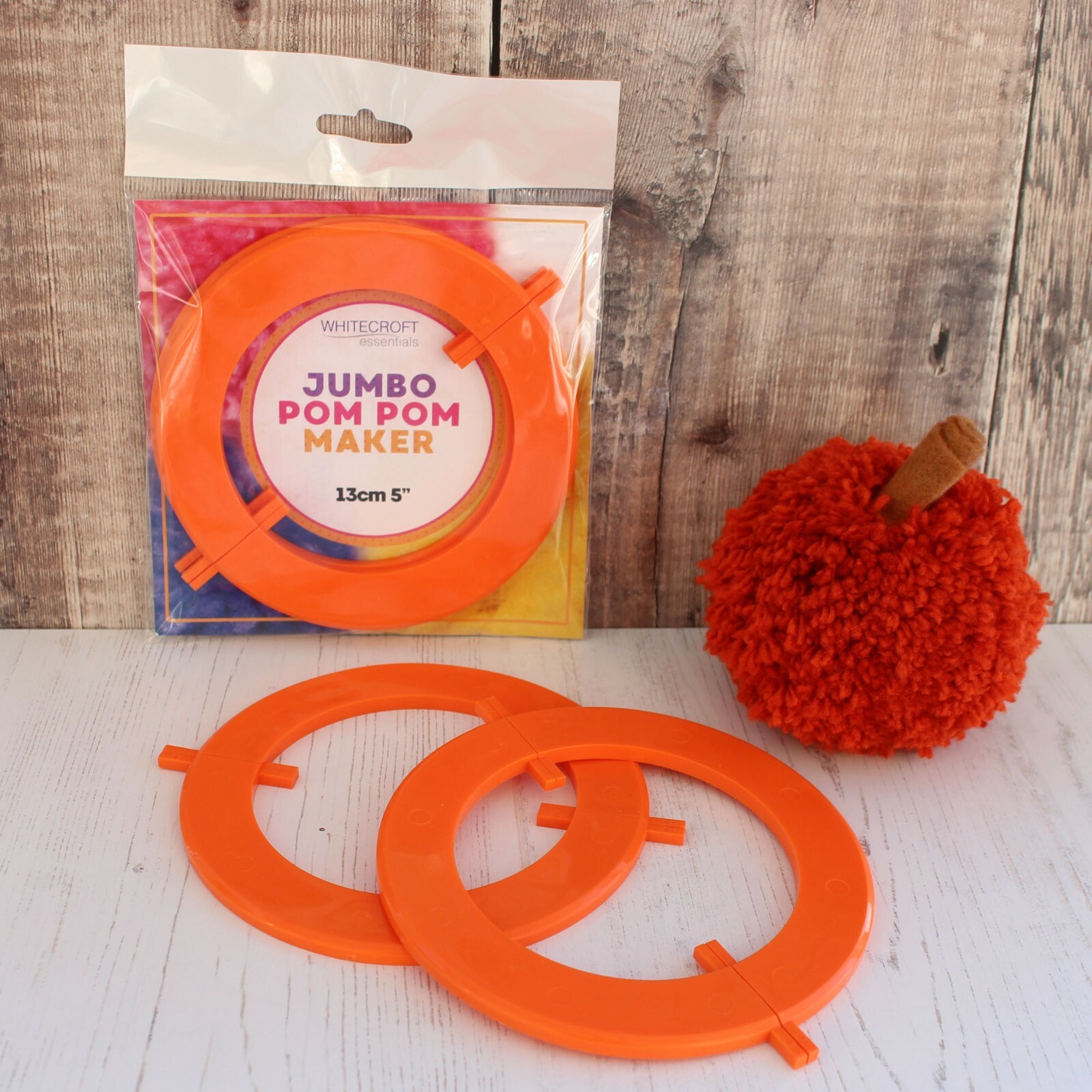 Large Jumbo Split Pom Pom in 2 Parts for Easy Making of 13cm 5"" Pom Poms