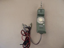 vintage Northern Telecom TELEPHONE REPAIRMAN'S PHONE w/leads in GREEN