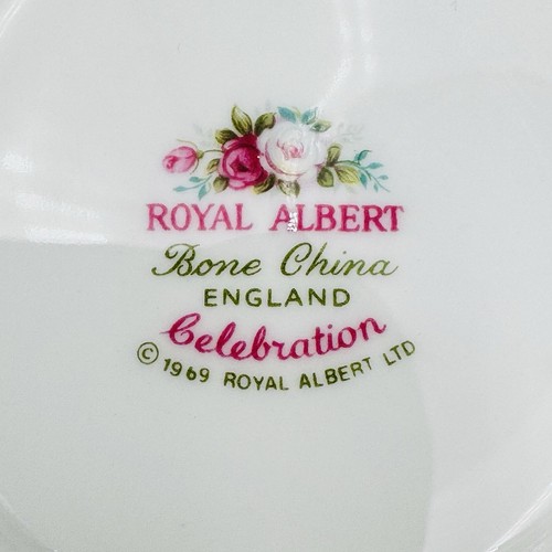 Vintage Royal Albert Bone China England Celebration Teacup Saucer Salad Plate - Picture 15 of 15